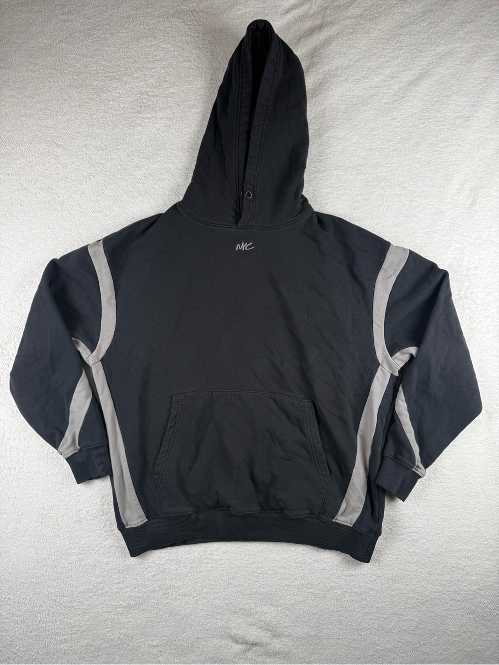 Public Supply NYC Essential Fit Oversized Black Hoodie Sweatshirt Mens Large